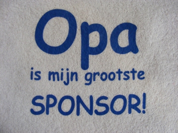 Opa is mijn grootste sponsor